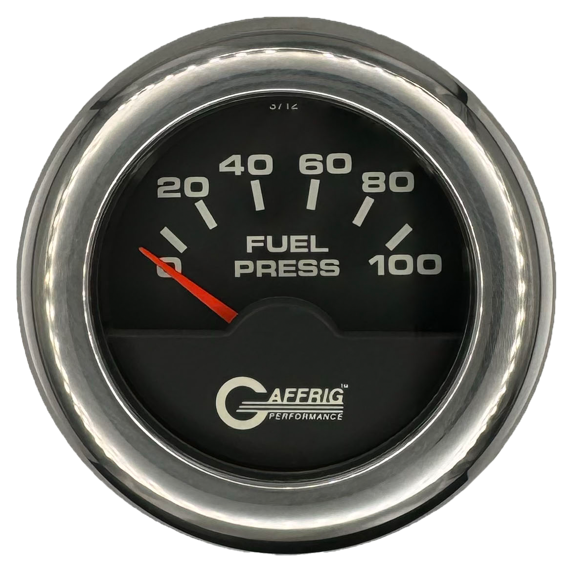 #5004 2 INCH ELECTRIC FUEL PRESS. 0-100 PSI BLACK Chrome / Step