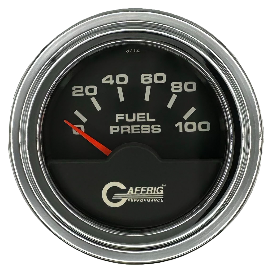 #5004 2 INCH ELECTRIC FUEL PRESS. 0-100 PSI BLACK Chrome / Step