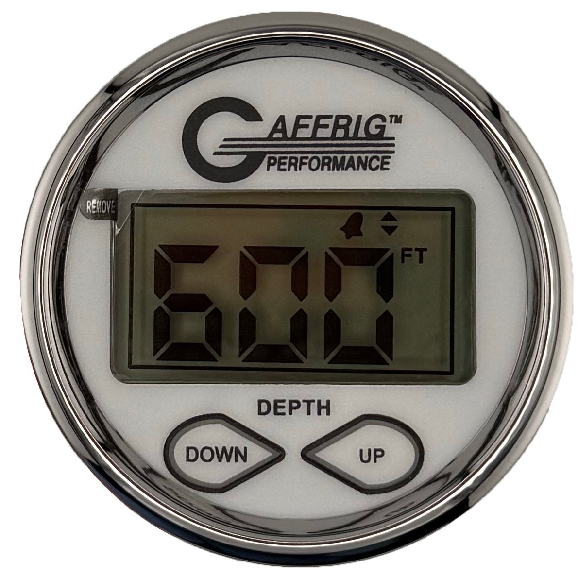 GAFFRIG PART #5005 2 INCH HIGH PERFORMANCE DIGITAL DEPTH SOUNDER MARINE BOAT GAUGE KIT WHITE W/ALARM - WHITE