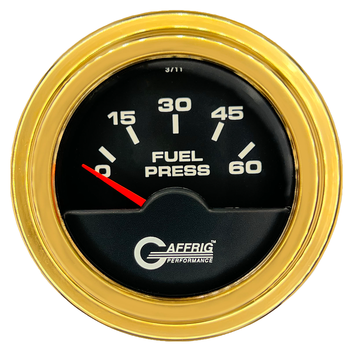 #5008 2 INCH ELECTRIC FUEL PRESS. 0-60 PSI Black Gold / Step