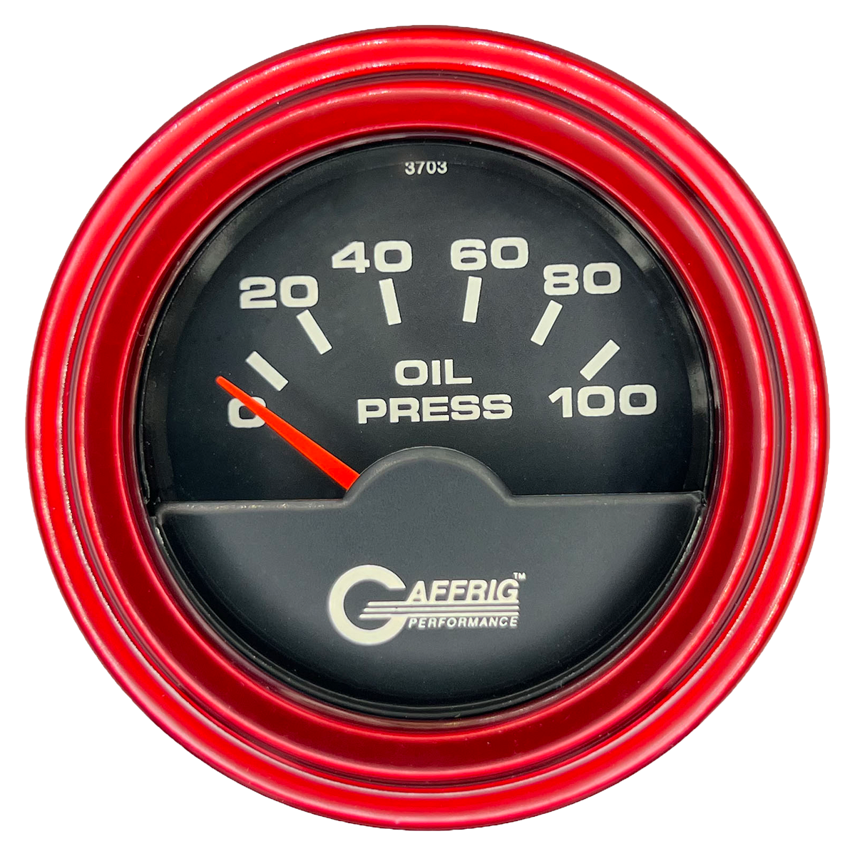 #5012 2 INCH ELECTRIC OIL PRESSURE 0-100 PSI Black Red / Step