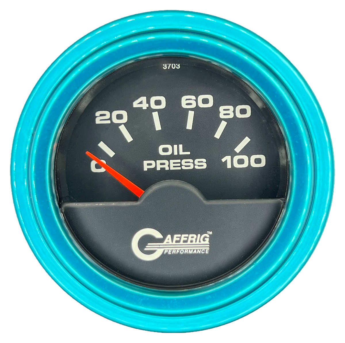 #5012 2 INCH ELECTRIC OIL PRESSURE 0-100 PSI Black Teal / Step