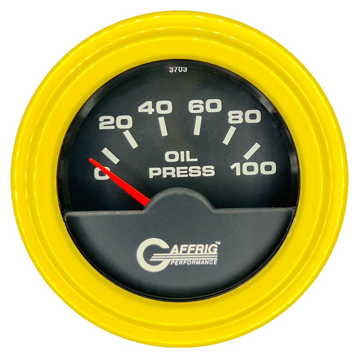 #5012 2 INCH ELECTRIC OIL PRESSURE 0-100 PSI Black Yellow / Step