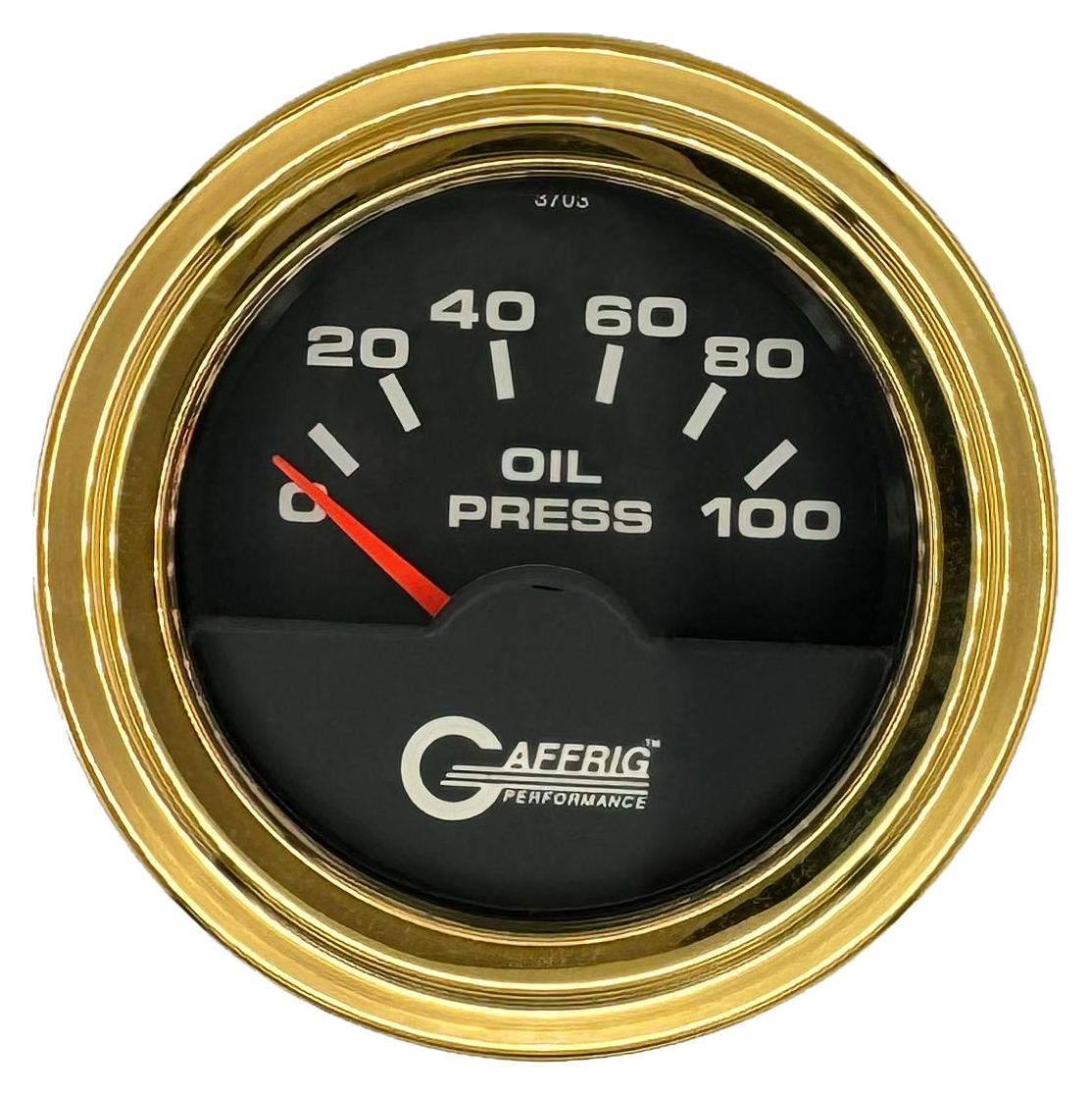 #5012 2 INCH ELECTRIC OIL PRESSURE 0-100 PSI Black Gold / Step