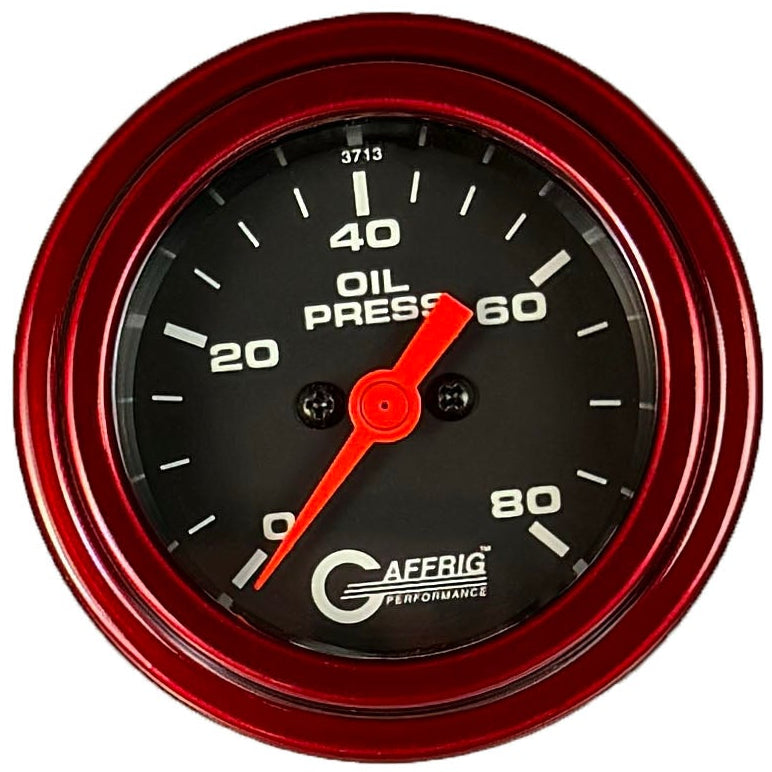 GAFFRIG PART #5018 2 INCH ELECTRIC OIL PRESSURE MARINE BOAT GAUGE 0-80 PSI BLACK