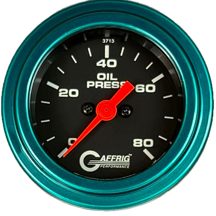 GAFFRIG PART #5018 2 INCH ELECTRIC OIL PRESSURE MARINE BOAT GAUGE 0-80 PSI BLACK