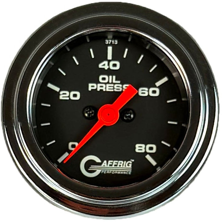 GAFFRIG PART #5018 2 INCH ELECTRIC OIL PRESSURE MARINE BOAT GAUGE 0-80 PSI BLACK
