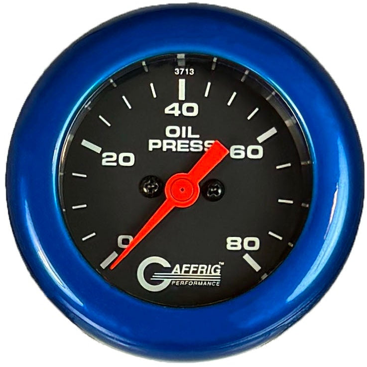 GAFFRIG PART #5018 2 INCH ELECTRIC OIL PRESSURE MARINE BOAT GAUGE 0-80 PSI BLACK