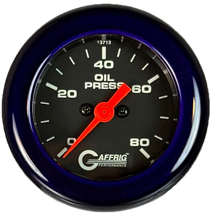 GAFFRIG PART #5018 2 INCH ELECTRIC OIL PRESSURE MARINE BOAT GAUGE 0-80 PSI BLACK