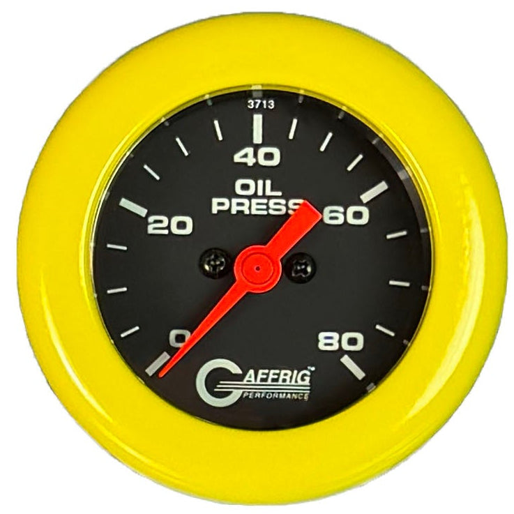 GAFFRIG PART #5018 2 INCH ELECTRIC OIL PRESSURE MARINE BOAT GAUGE 0-80 PSI BLACK