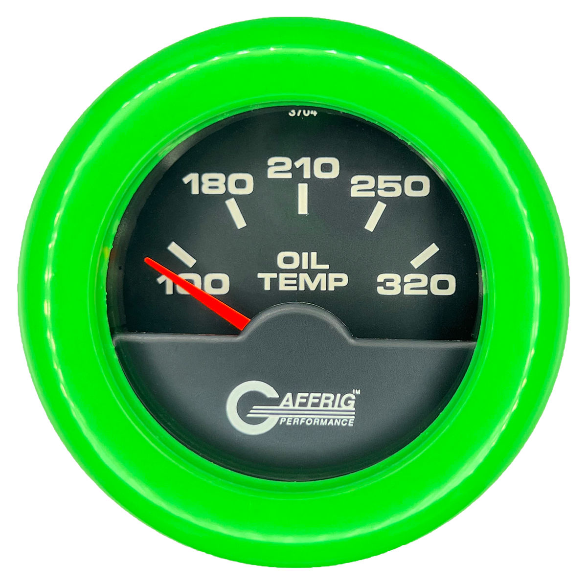 #5020 2 INCH ELECTRIC OIL TEMP. 100-320 F Black Lime Green / Fat