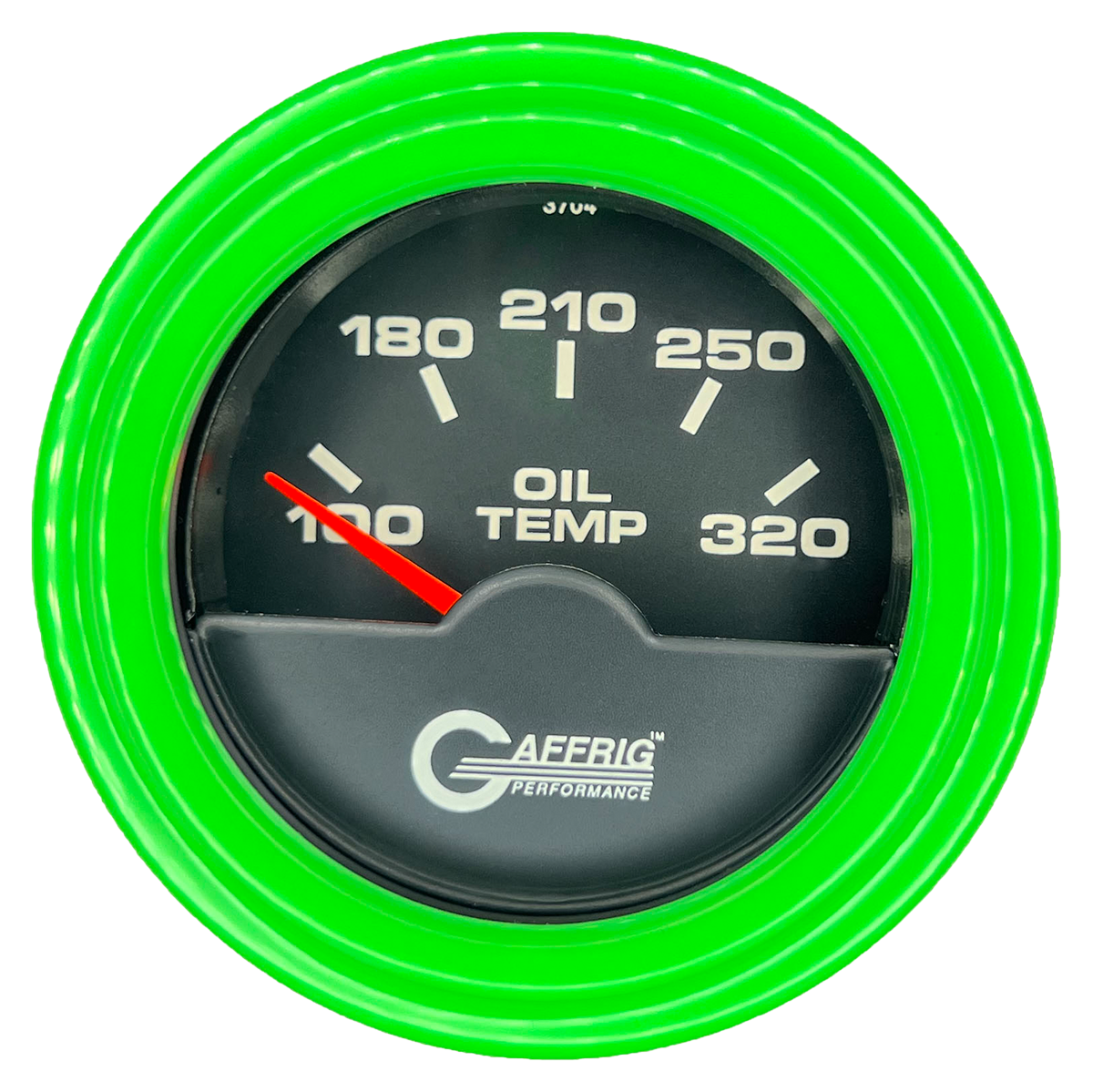 #5020 2 INCH ELECTRIC OIL TEMP. 100-320 F Black Lime Green / Fat