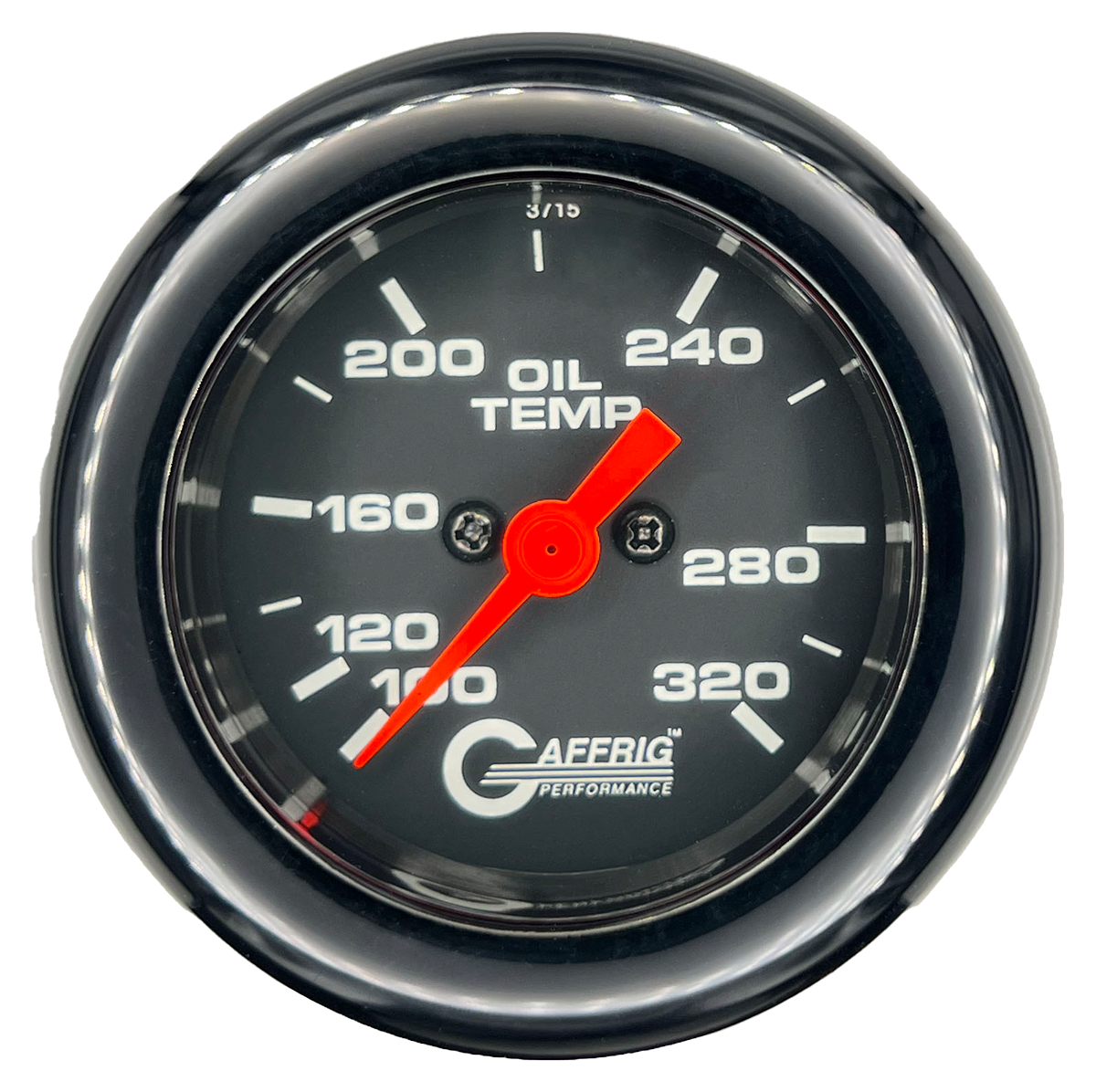 #5022 2 INCH ELECTRIC OIL TEMP. 100-320 F Black Black / Fat