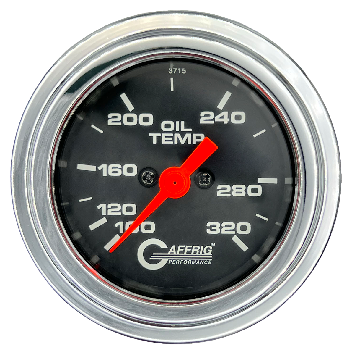 #5022 2 INCH ELECTRIC OIL TEMP. 100-320 F Black Chrome / Step
