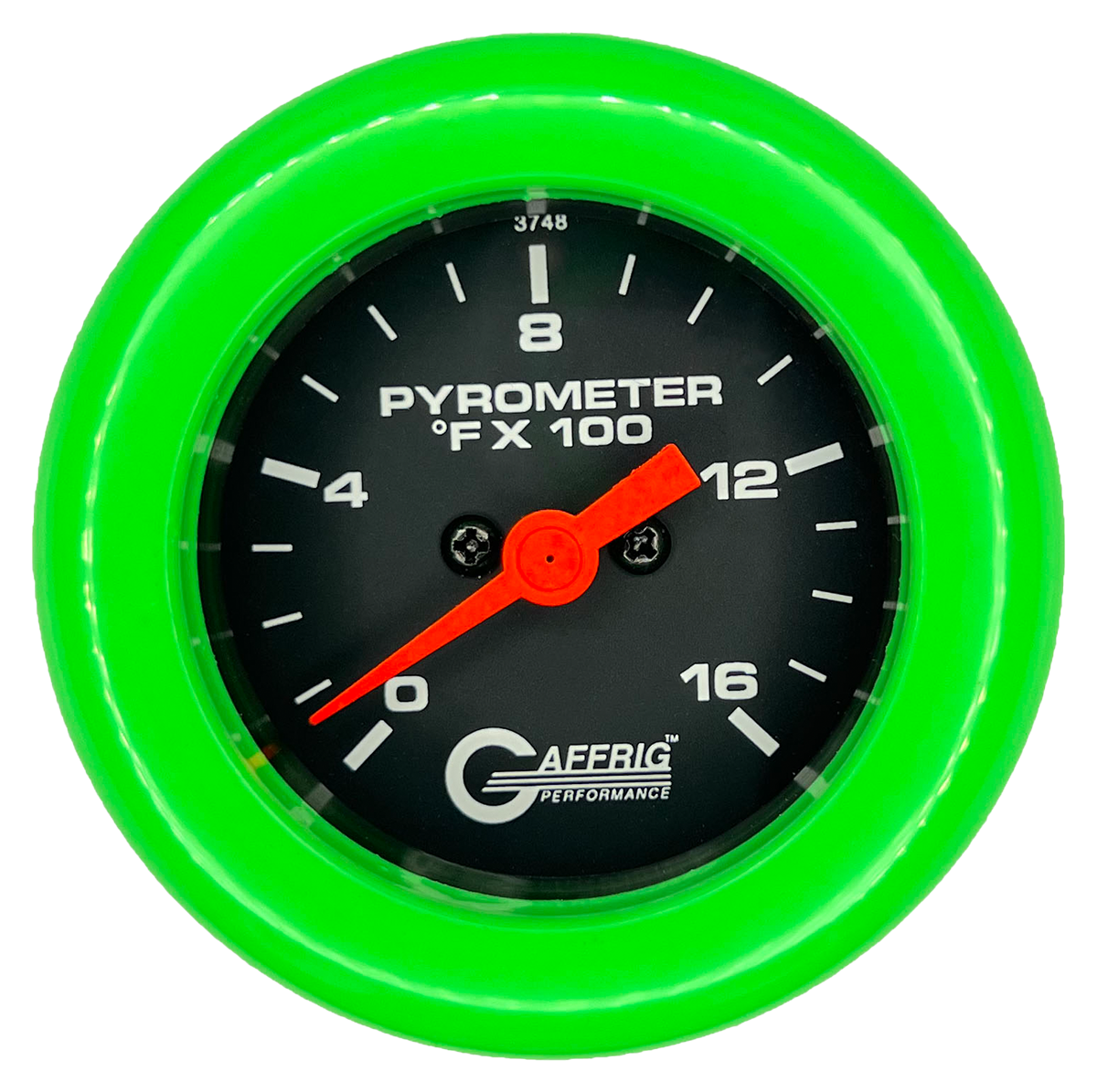#5024 2 INCH ELECTRIC PYROMETER 0-1600 F Black Lime Green / Step