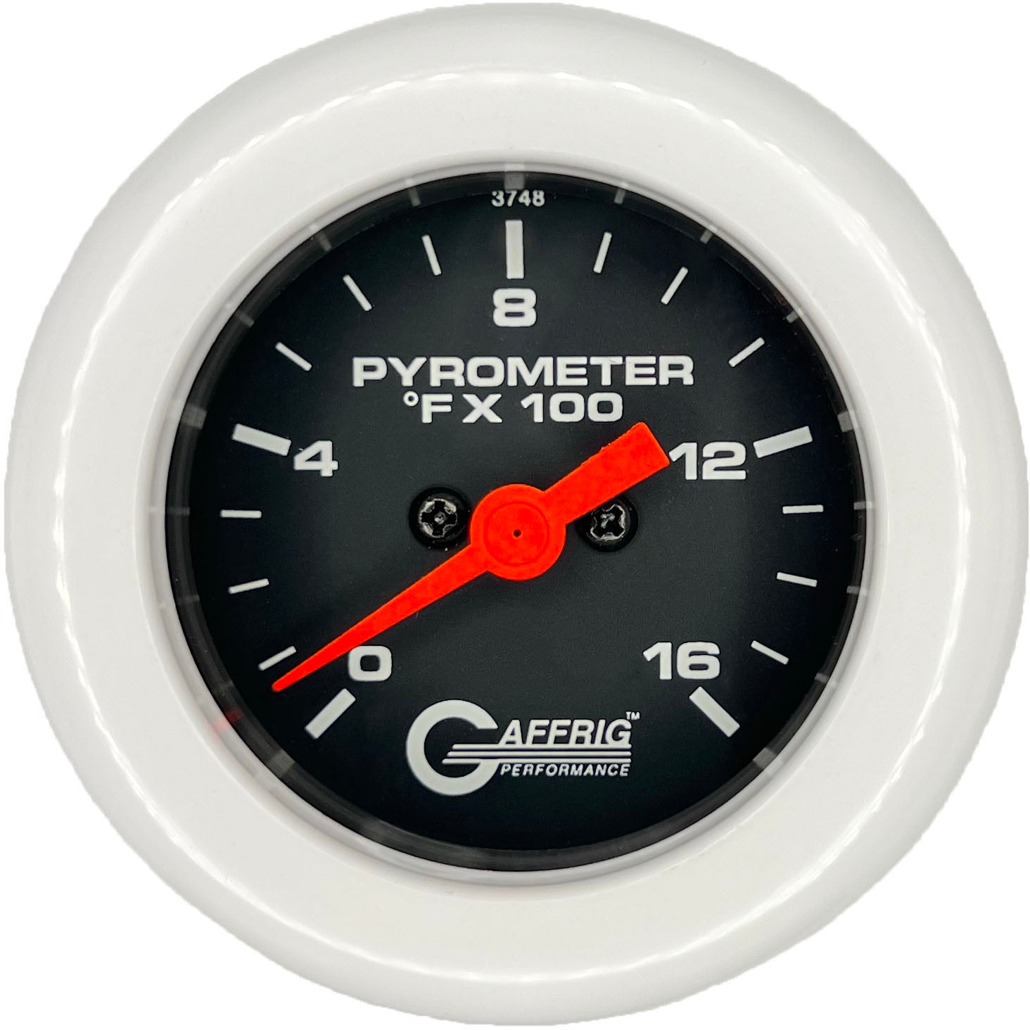 GAFFRIG PART #5024 2 INCH ELECTRIC PYROMETER GAUGE 0-1600 F BLACK WHITE / STEP RIM
