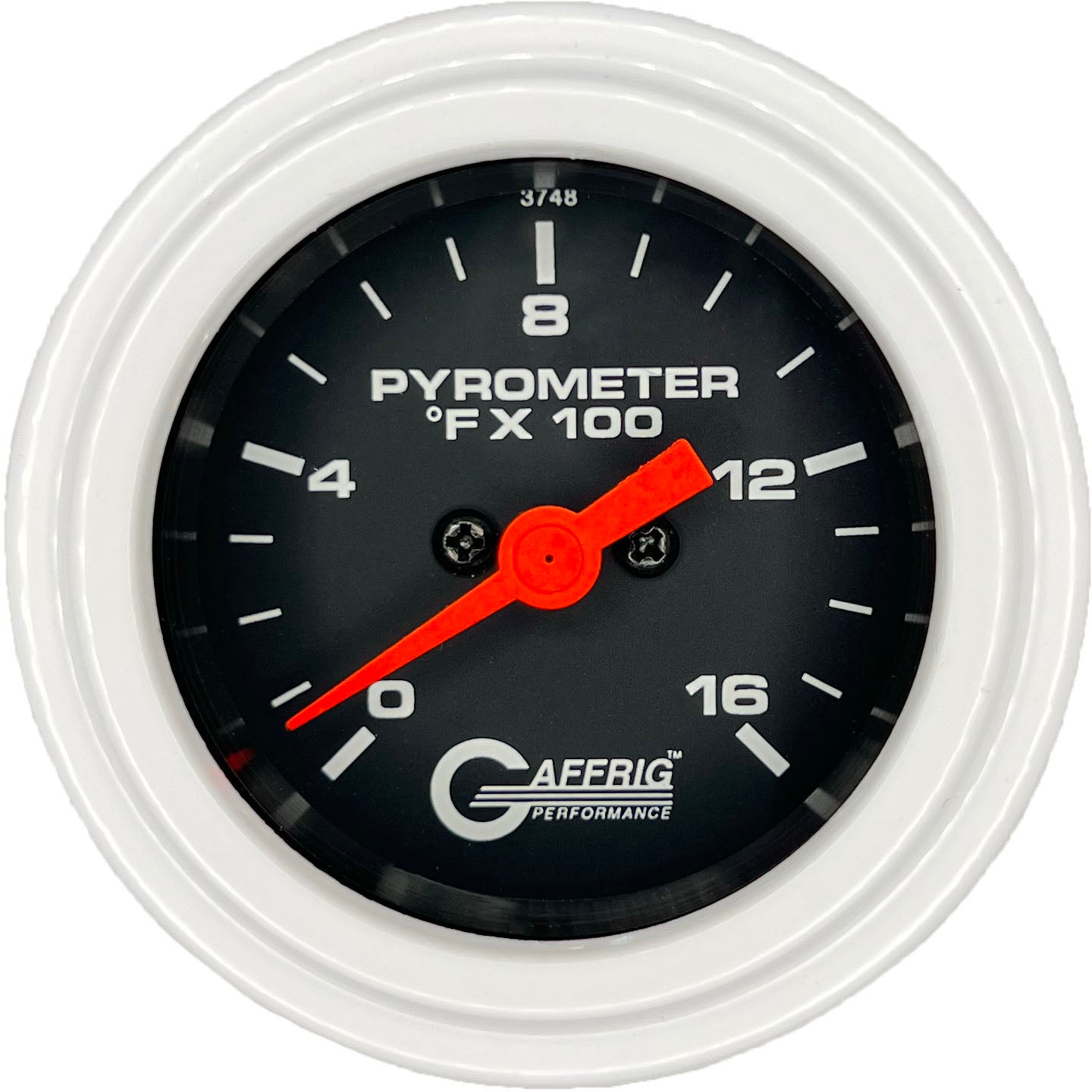 GAFFRIG PART #5024 2 INCH ELECTRIC PYROMETER GAUGE 0-1600 F BLACK WHITE / STEP RIM