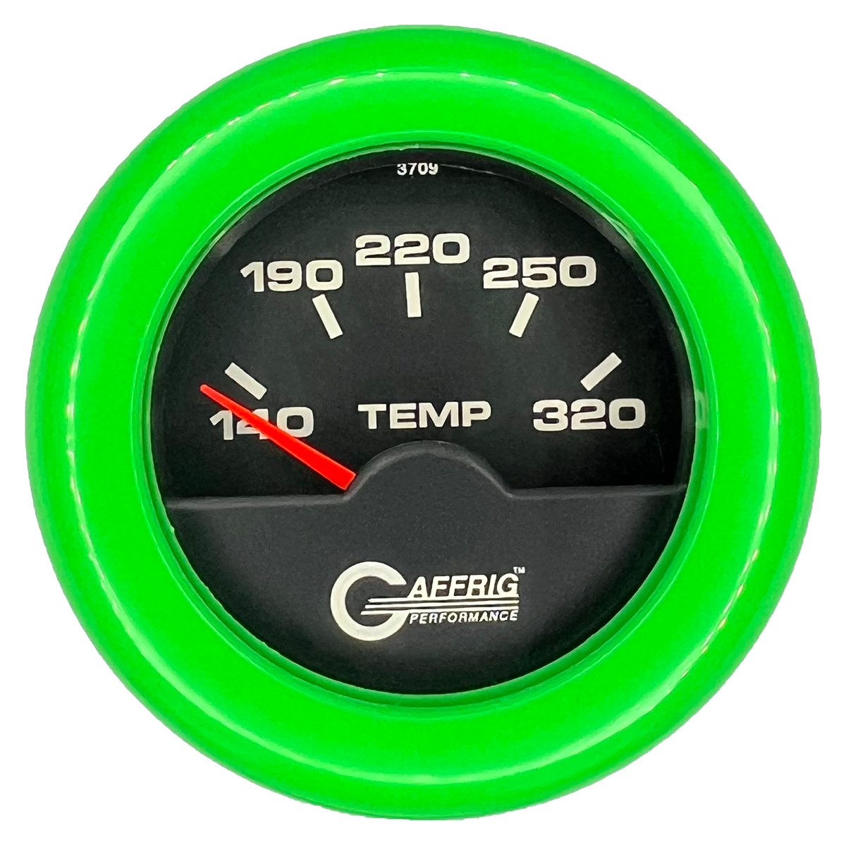 #5030 2 INCH ELECTRIC TRANS. TEMP. 140-320 F Black Lime Green / Step