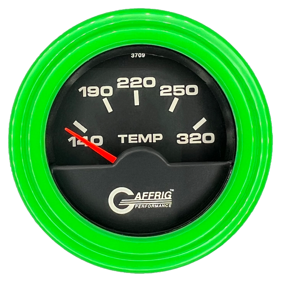#5030 2 INCH ELECTRIC TRANS. TEMP. 140-320 F Black Lime Green / Step