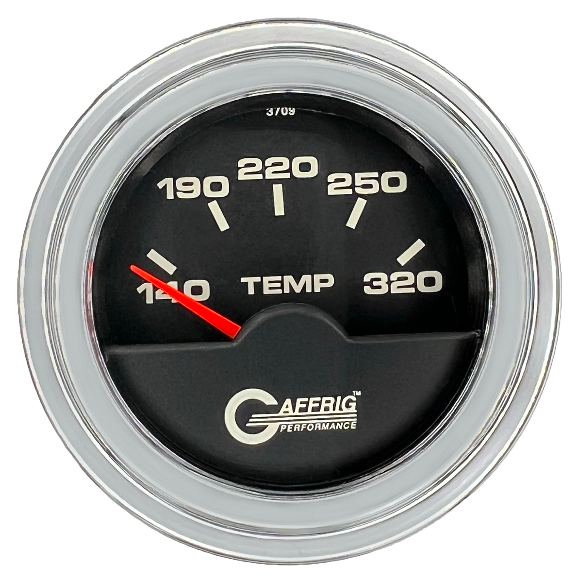 #5030 2 INCH ELECTRIC TRANS. TEMP. 140-320 F Black Chrome / Step