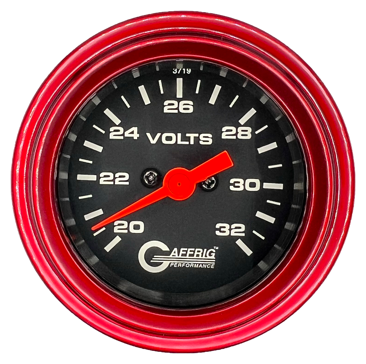 #5038 2 INCH ELECTRIC VOLTMETER 16-32 VOLT Black Red / Step