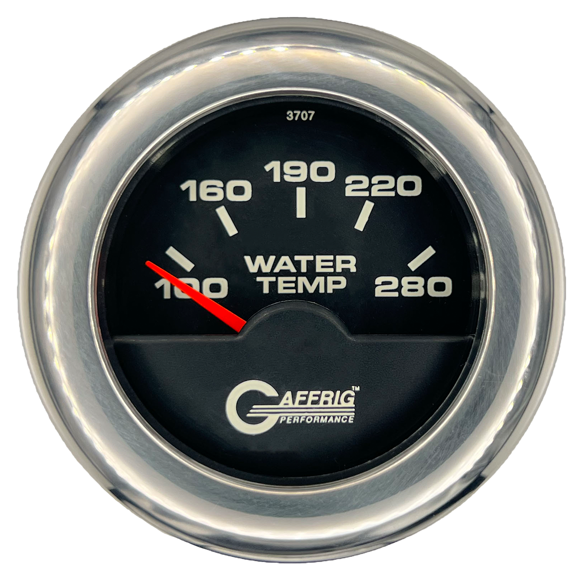 #5042 2 INCH ELECTRIC HIGH WATER TEMP. 100-280 F Black Chrome / Step