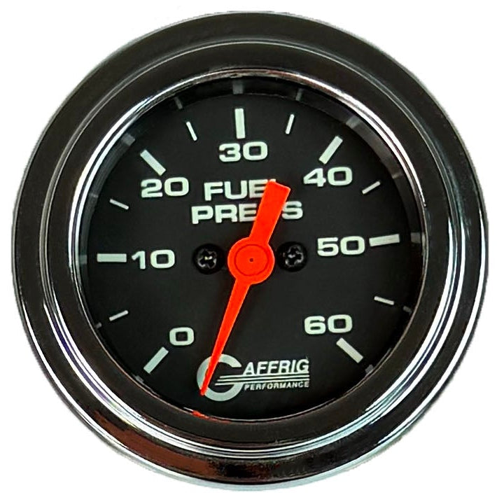 GAFFRIG PART #5050 2 INCH ELECTRIC FUEL PRESSURE MARINE BOAT GAUGE 0-60 PSI - BLACK