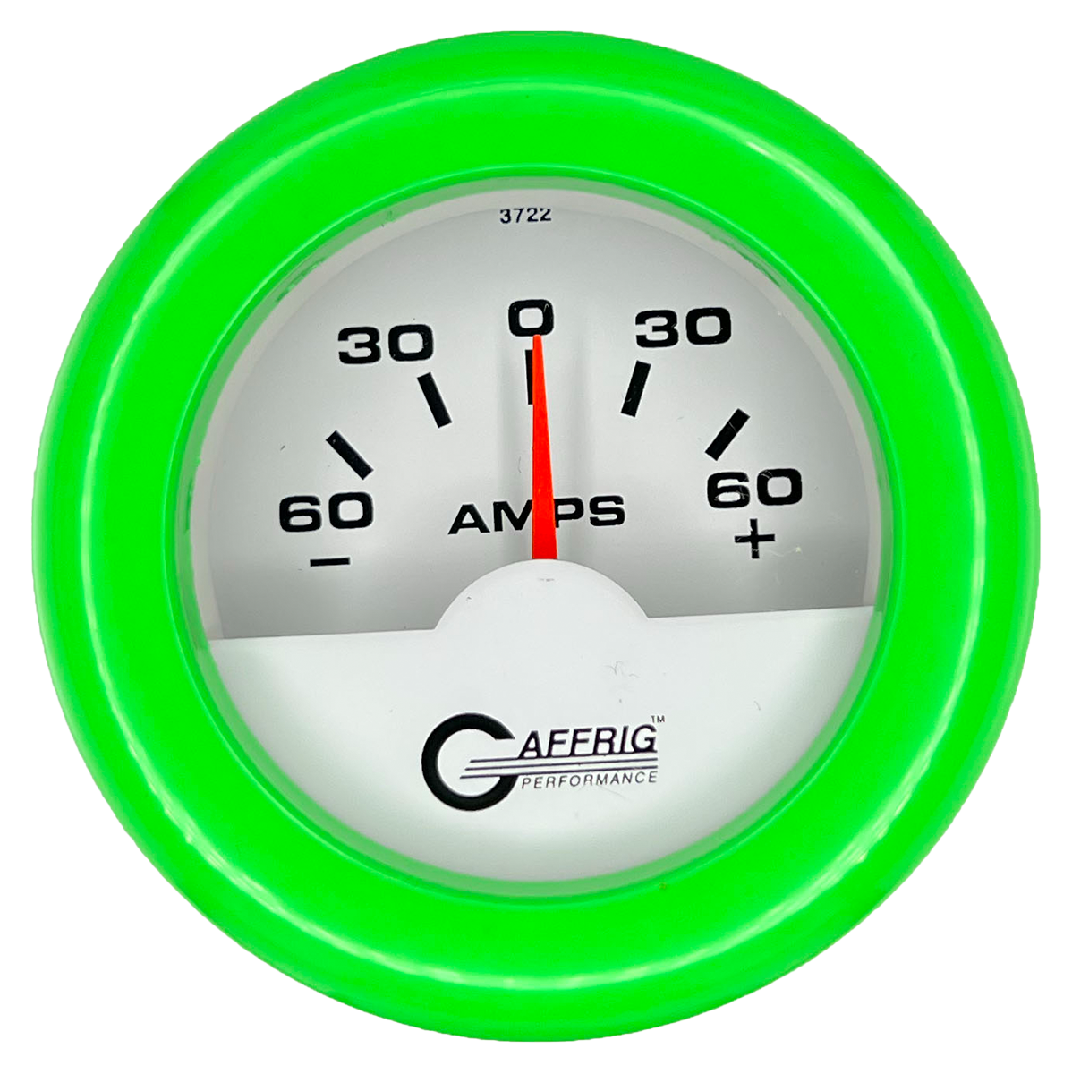 #5500 2 INCH ELECTRIC AMMETER -60/+60 AMP White Lime Green / Step