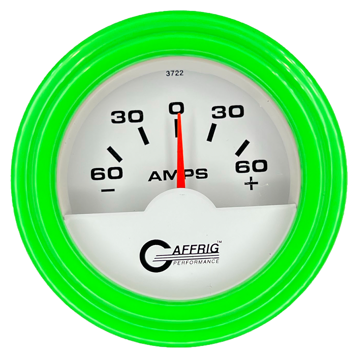 #5500 2 INCH ELECTRIC AMMETER -60/+60 AMP White Lime Green / Step
