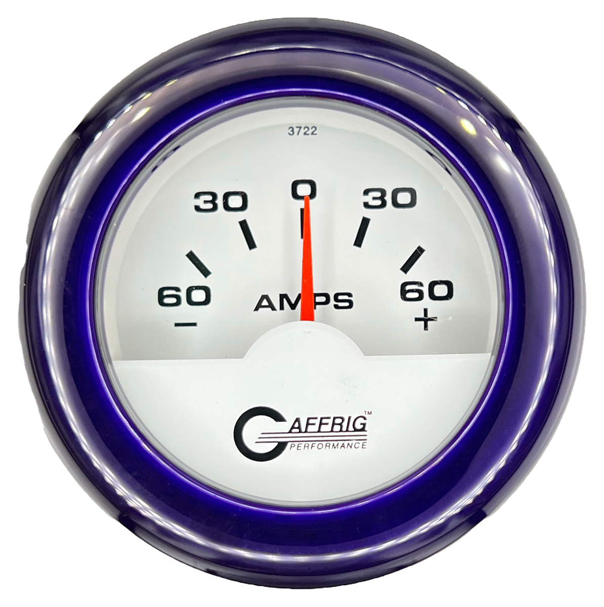#5500 2 INCH ELECTRIC AMMETER -60/+60 AMP White Purple / Step