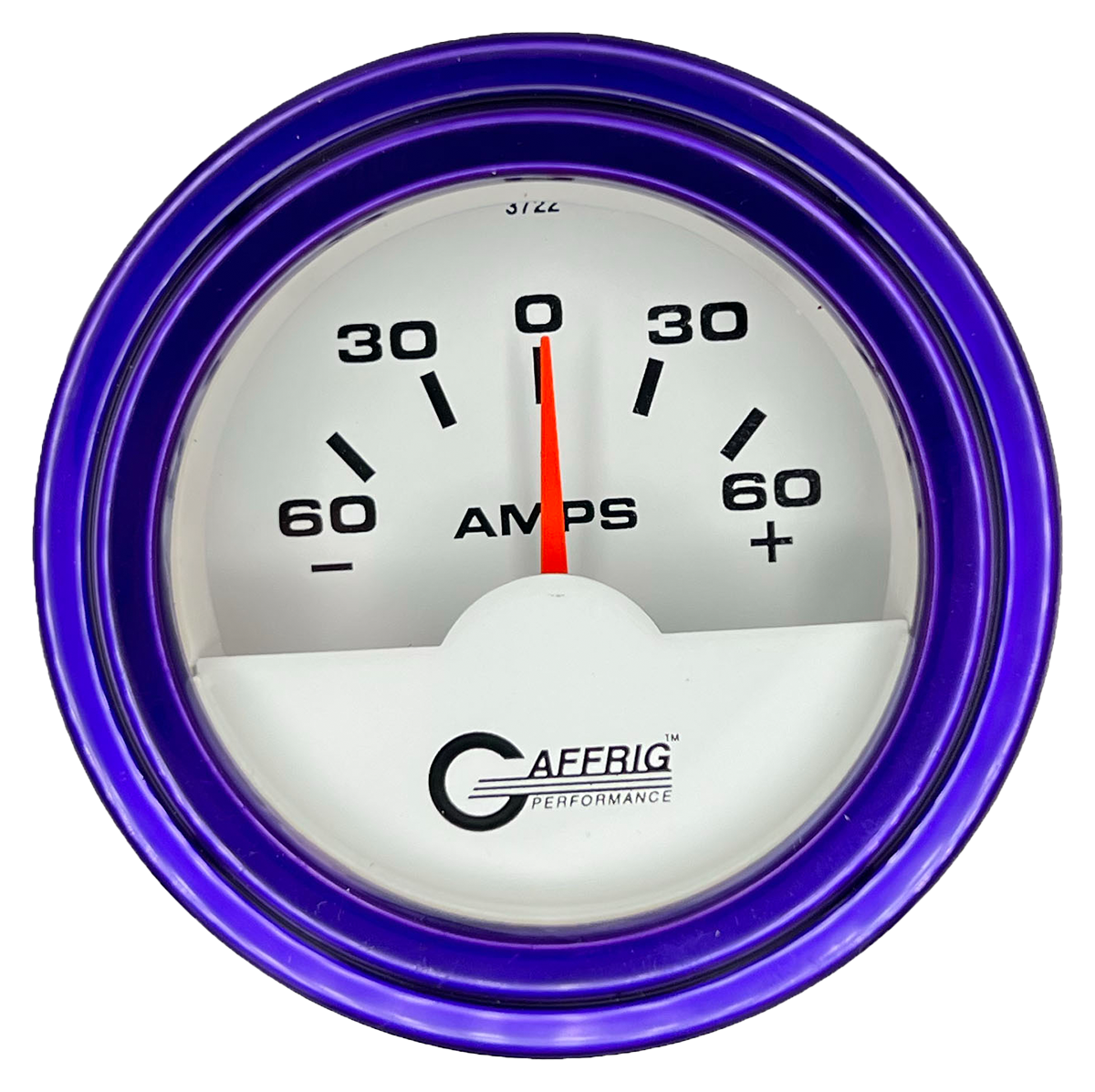 #5500 2 INCH ELECTRIC AMMETER -60/+60 AMP White Purple / Step