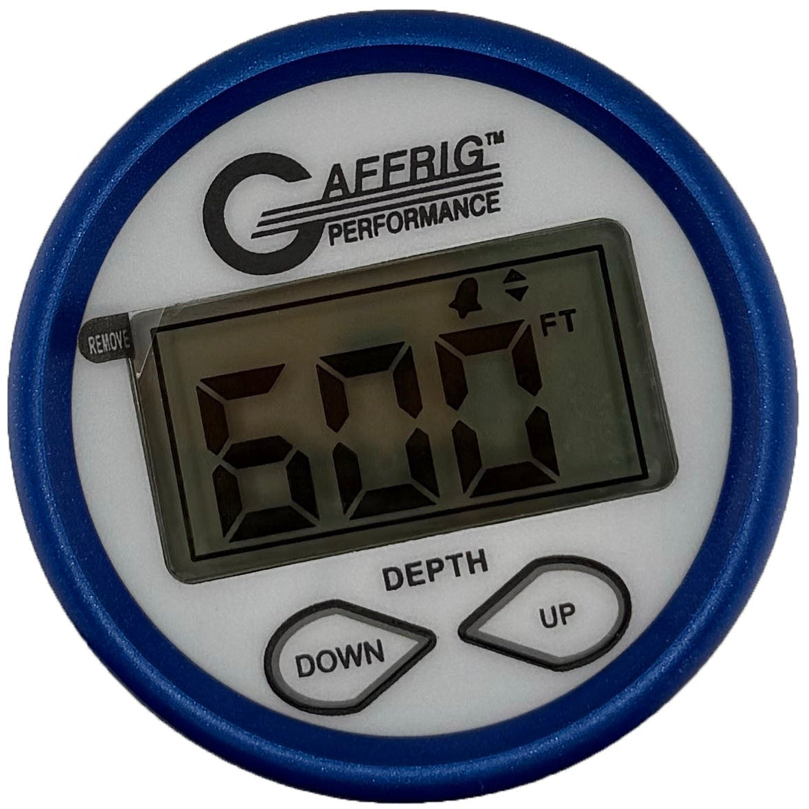 GAFFRIG PART #5507 2 INCH HIGH PERFORMANCE DIGITAL DEPTH SOUNDER MARINE BOAT GAUGE KIT WHITE W/ALARM AIR & WATER TEMPERATURE AND TRANSDUCER