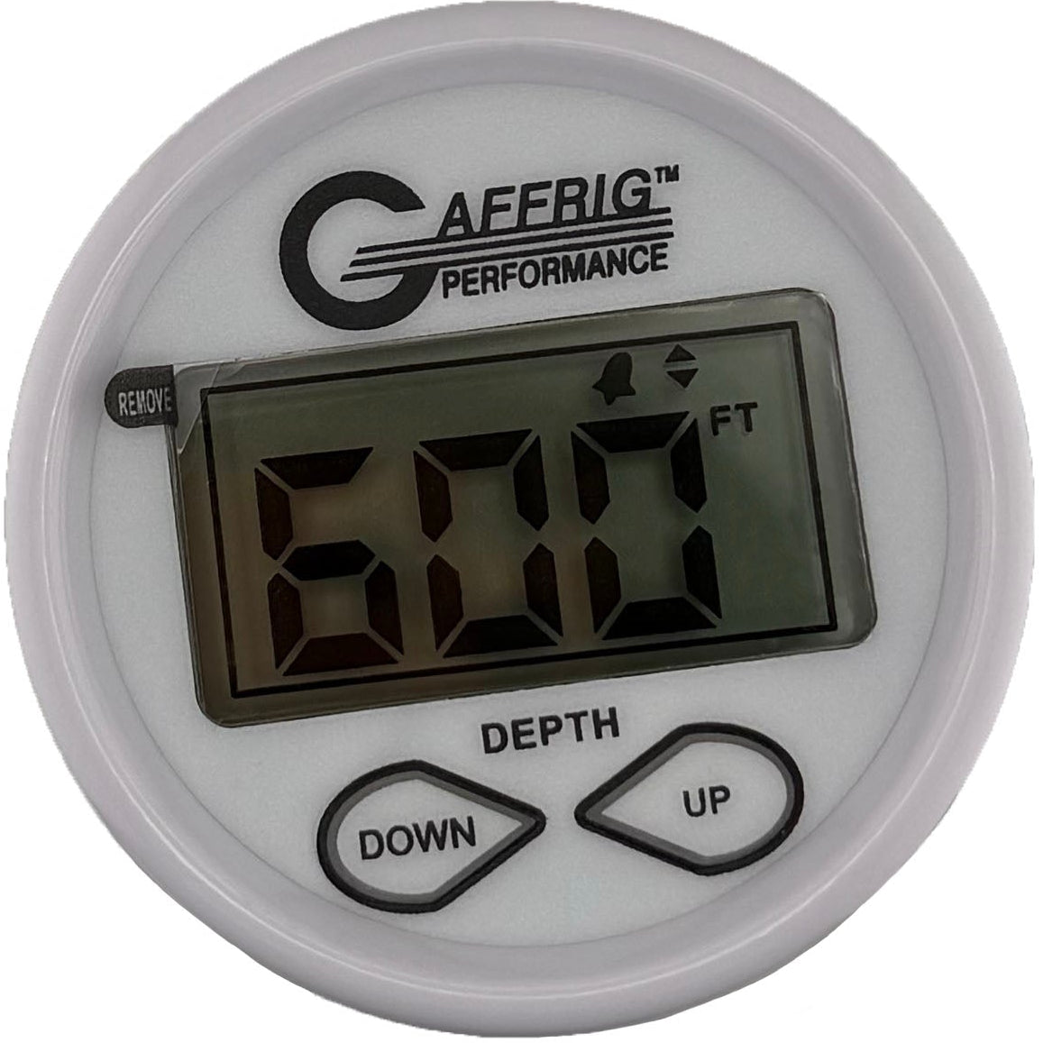 GAFFRIG PART #5507 2 INCH HIGH PERFORMANCE DIGITAL DEPTH SOUNDER MARINE BOAT GAUGE KIT WHITE W/ALARM AIR & WATER TEMPERATURE AND TRANSDUCER