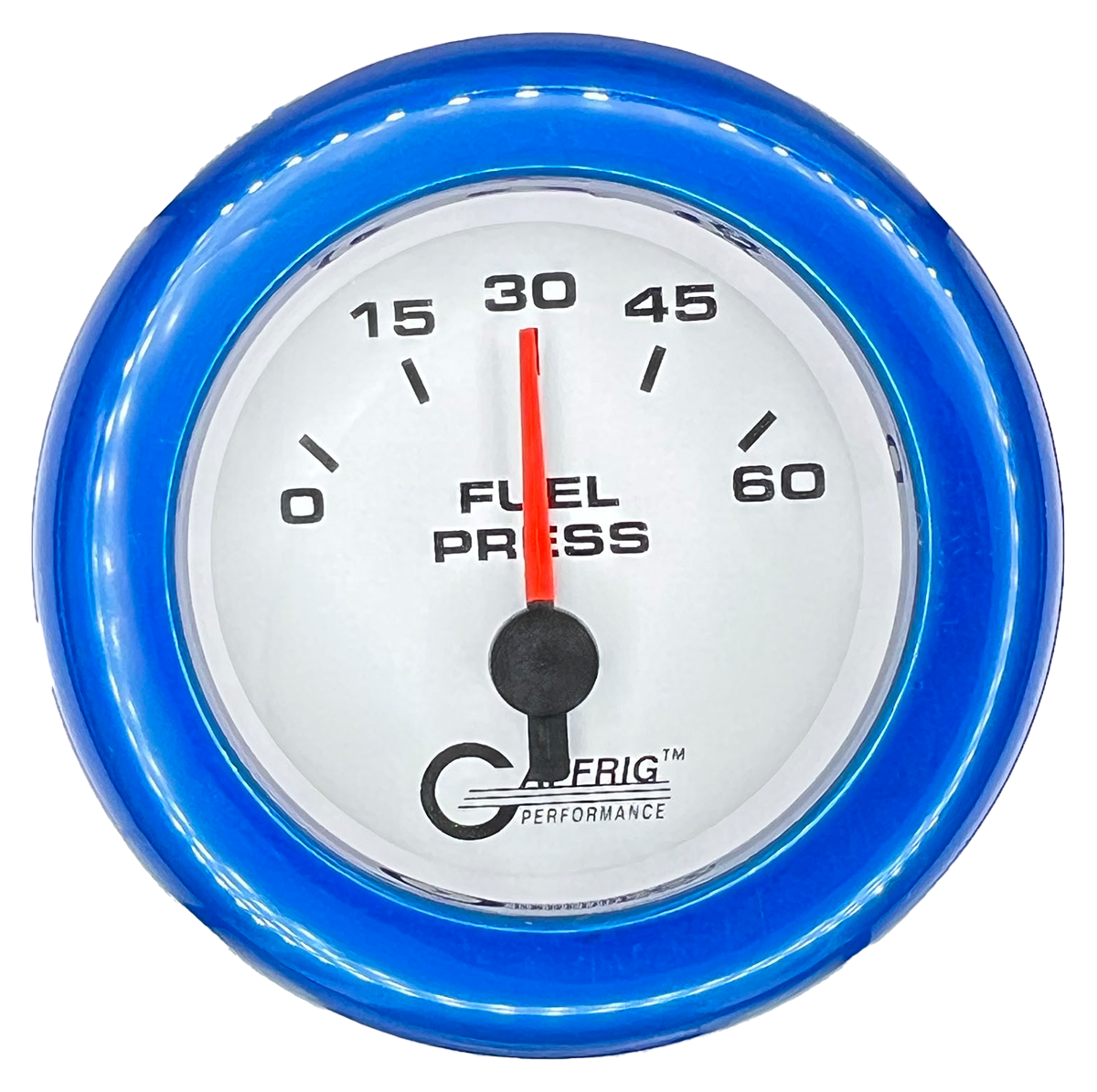 #5508 2 INCH ELECTRIC FUEL PRESS. 0-60 PSI White Blue / Step