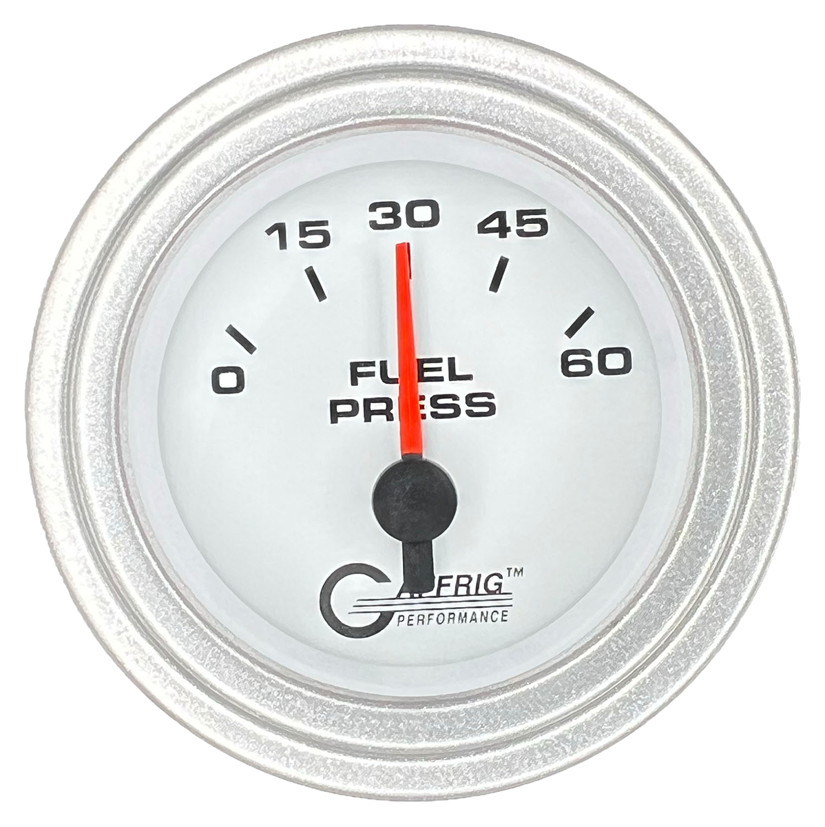 #5508 2 INCH ELECTRIC FUEL PRESS. 0-60 PSI White Platinum / Step