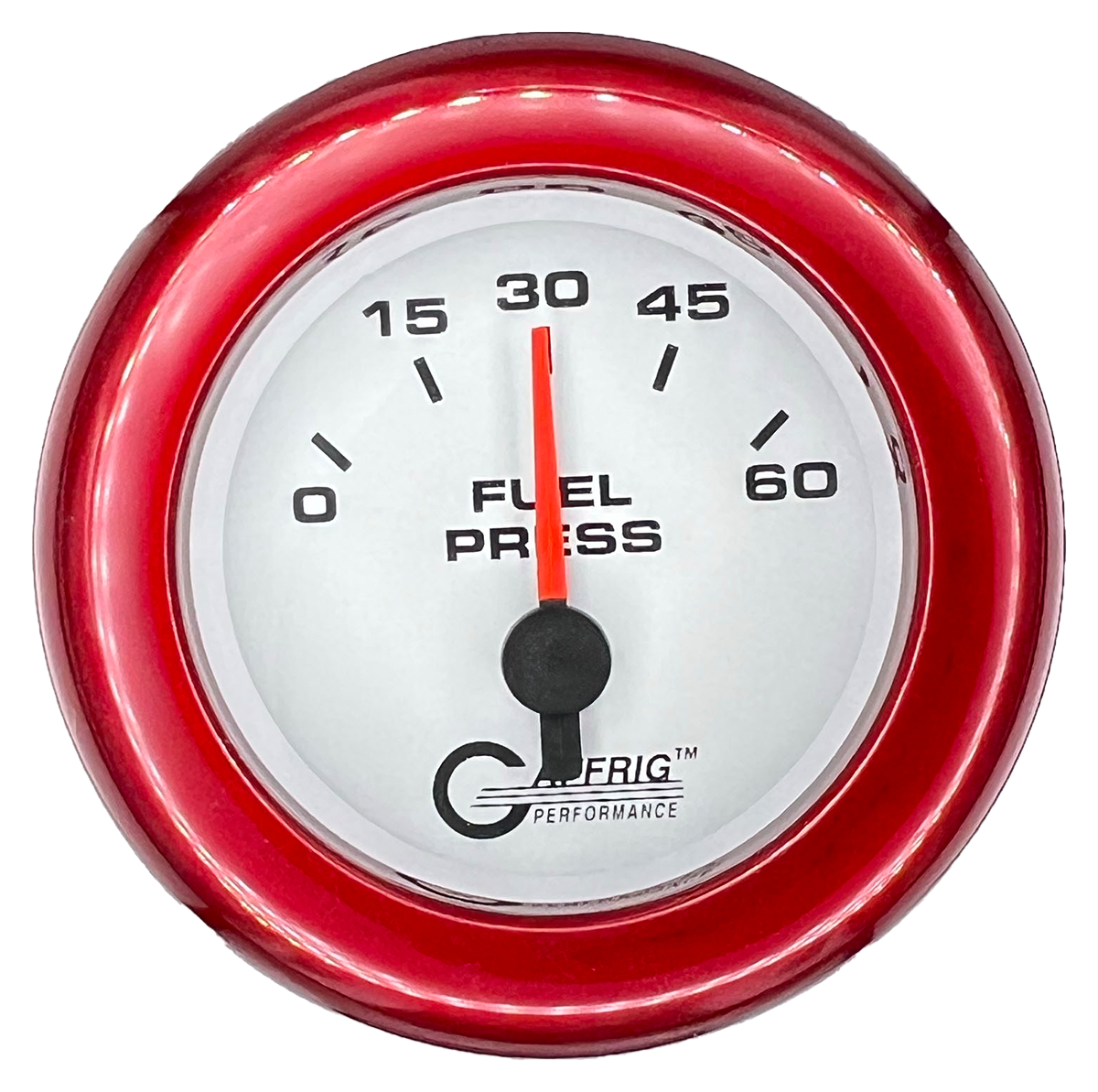 #5508 2 INCH ELECTRIC FUEL PRESS. 0-60 PSI White Red / Step