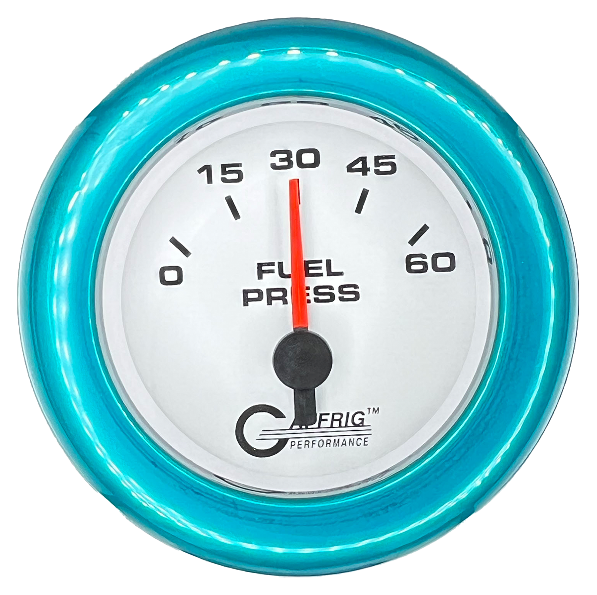 #5508 2 INCH ELECTRIC FUEL PRESS. 0-60 PSI White Teal / Step