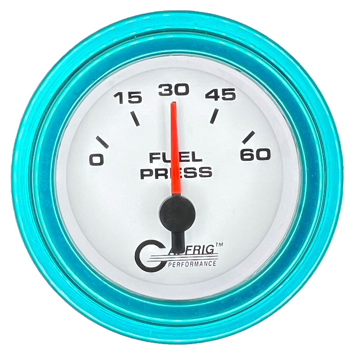 #5508 2 INCH ELECTRIC FUEL PRESS. 0-60 PSI White Teal / Step