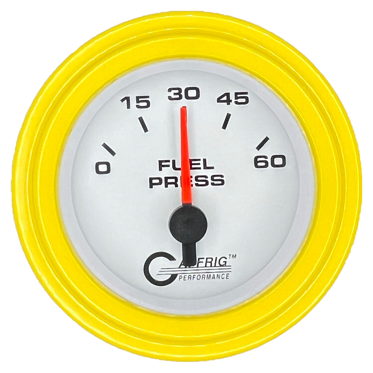 #5508 2 INCH ELECTRIC FUEL PRESS. 0-60 PSI White Yellow / Step