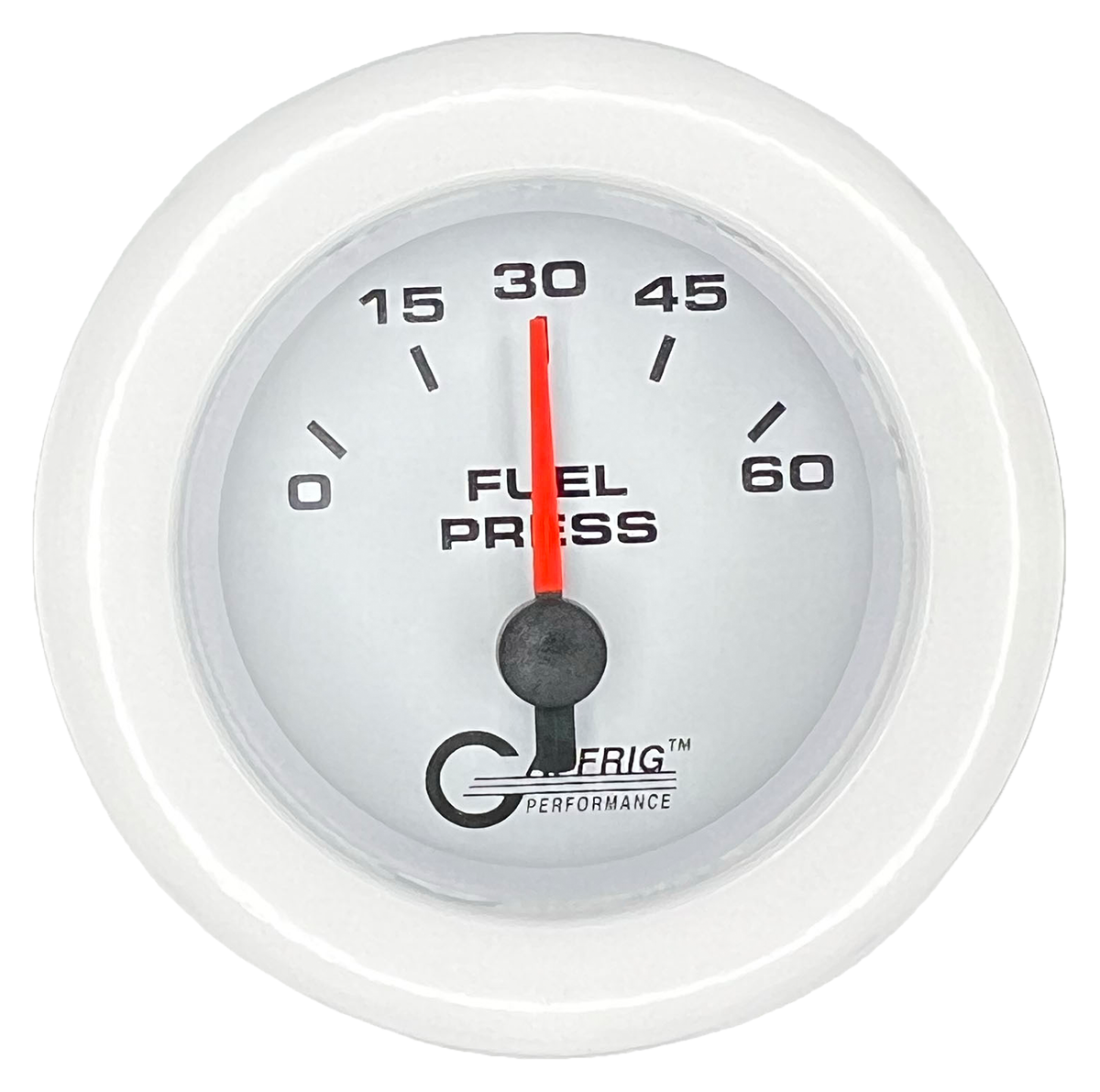 #5508 2 INCH ELECTRIC FUEL PRESS. 0-60 PSI White White / Fat