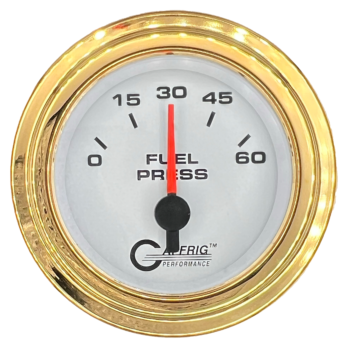 #5508 2 INCH ELECTRIC FUEL PRESS. 0-60 PSI White Gold / Step