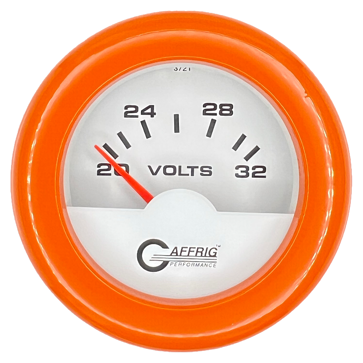 #5536 2 INCH ELECTRIC VOLTMETER 16-32 VOLT White Orange / Step