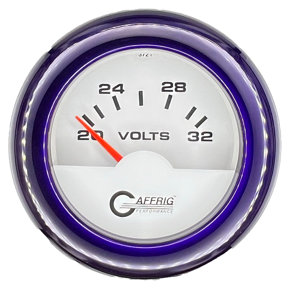 #5536 2 INCH ELECTRIC VOLTMETER 16-32 VOLT White Purple / Step