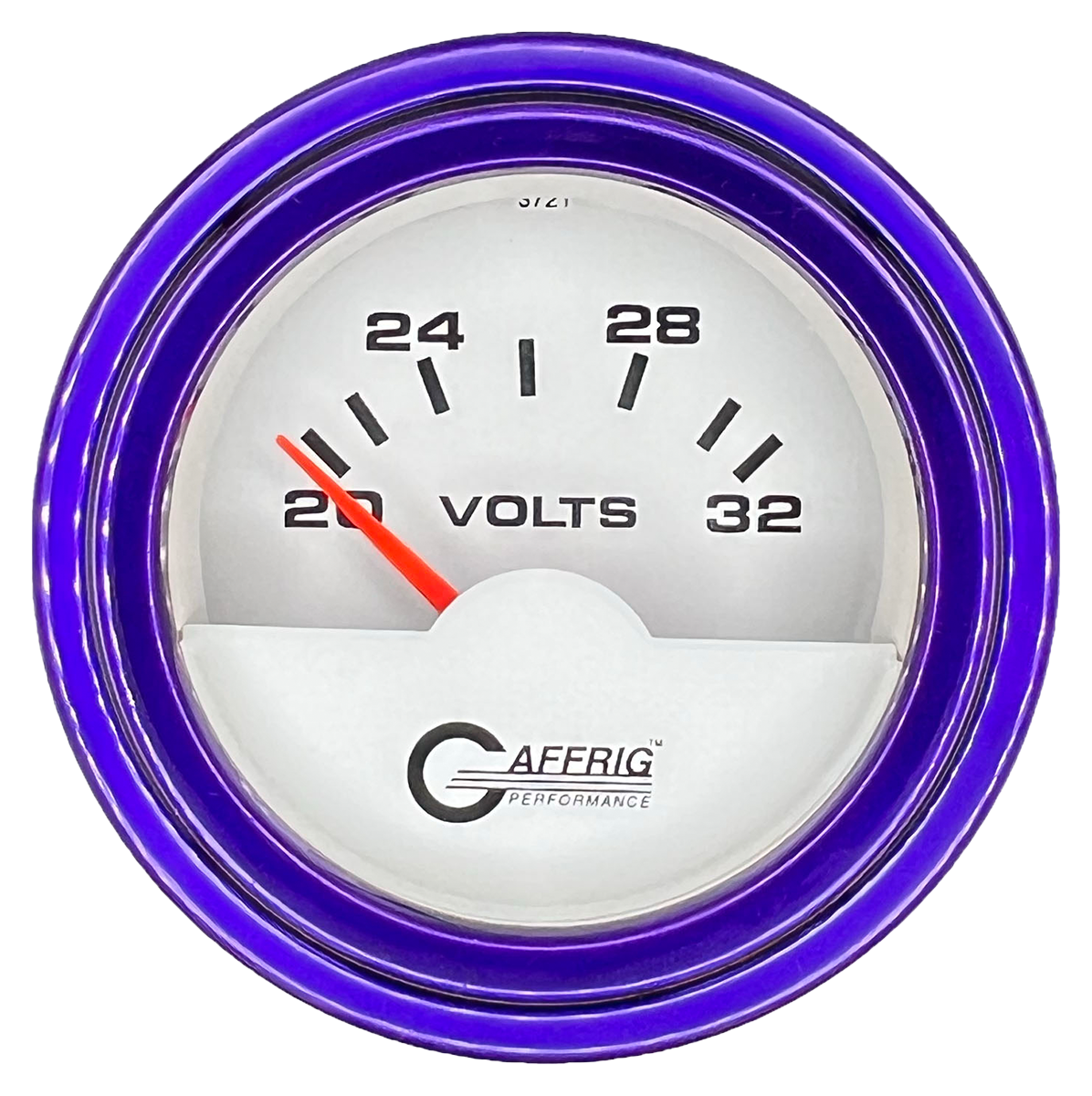 #5536 2 INCH ELECTRIC VOLTMETER 16-32 VOLT White Purple / Step