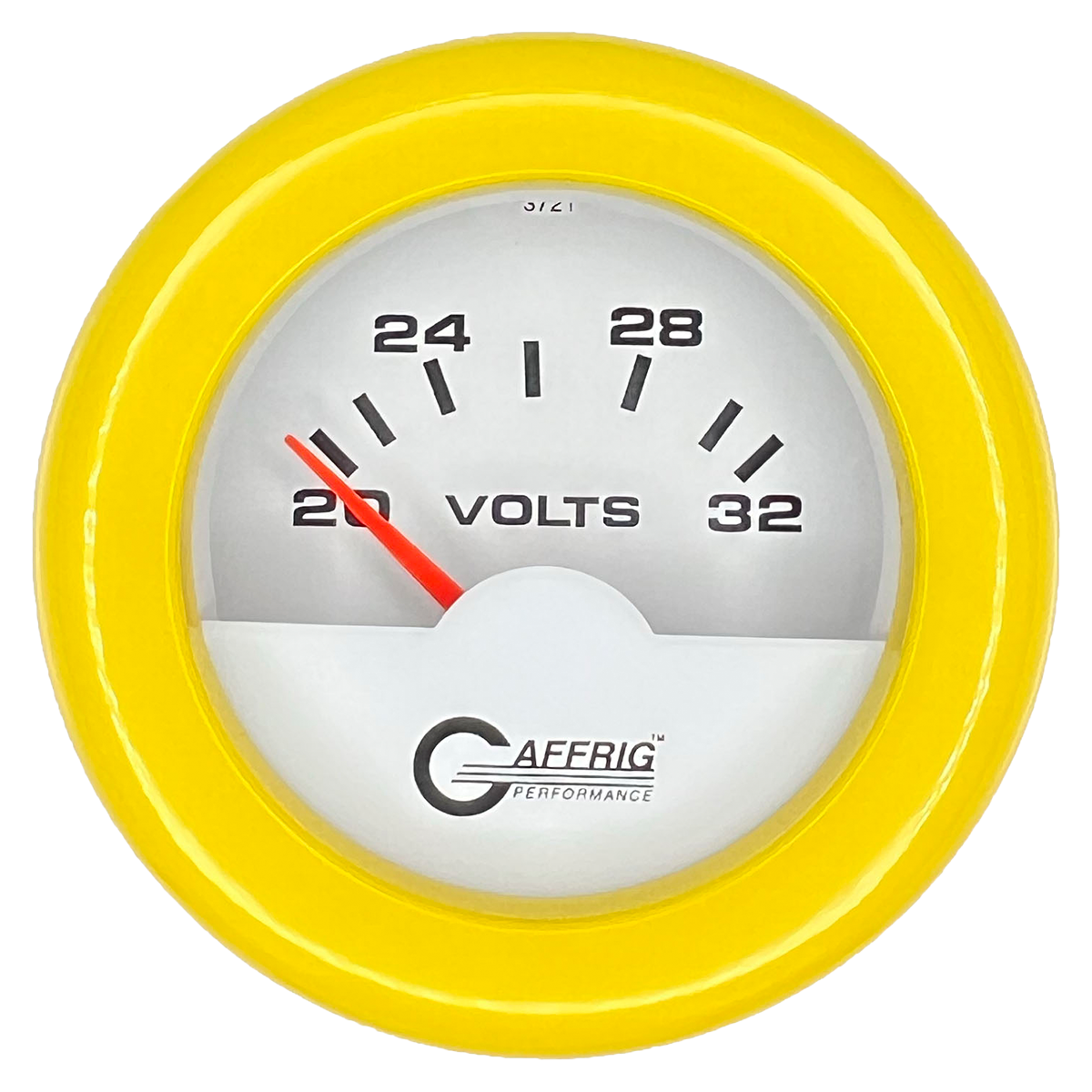 #5536 2 INCH ELECTRIC VOLTMETER 16-32 VOLT White Yellow / Step