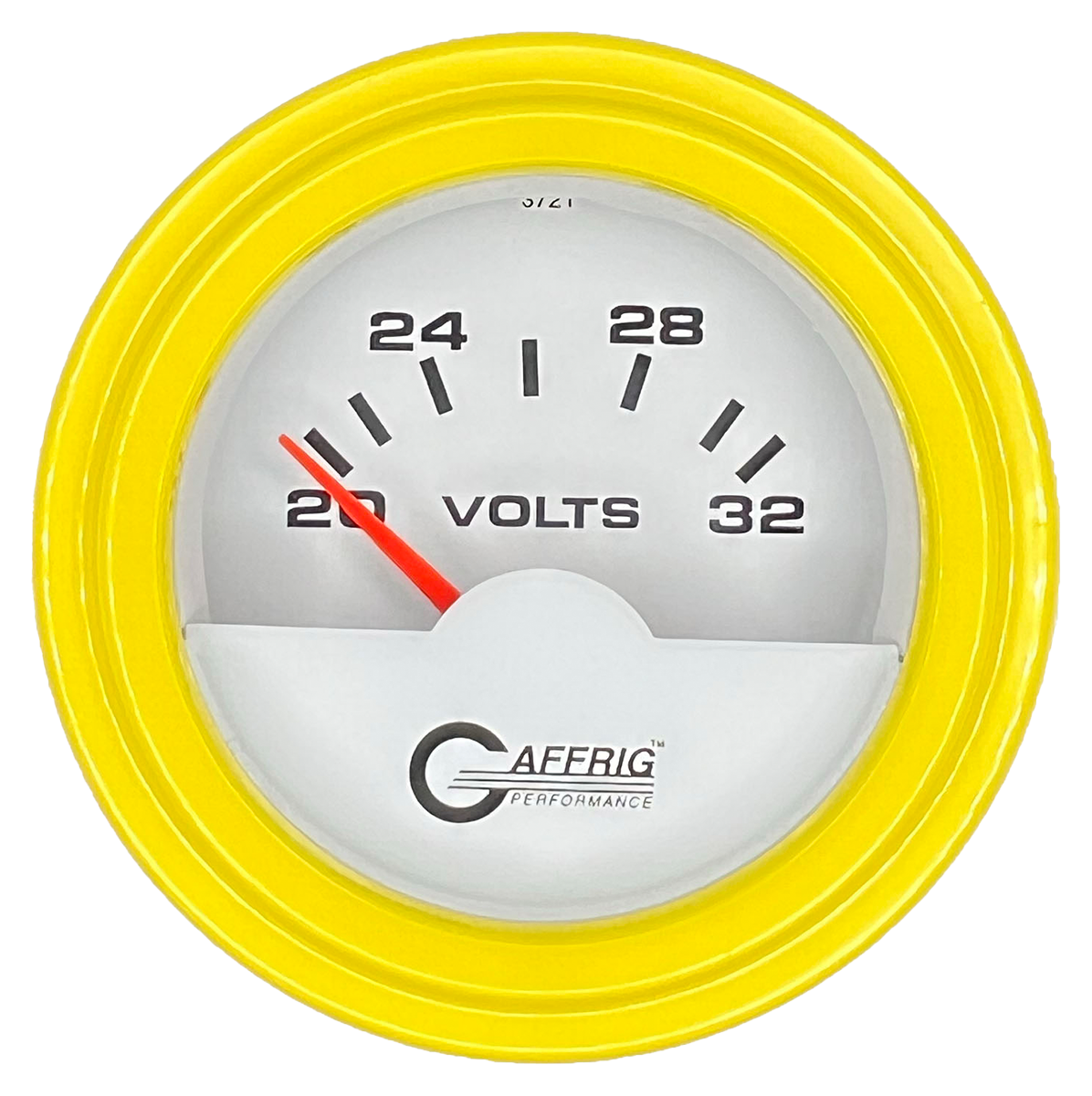 #5536 2 INCH ELECTRIC VOLTMETER 16-32 VOLT White Yellow / Step