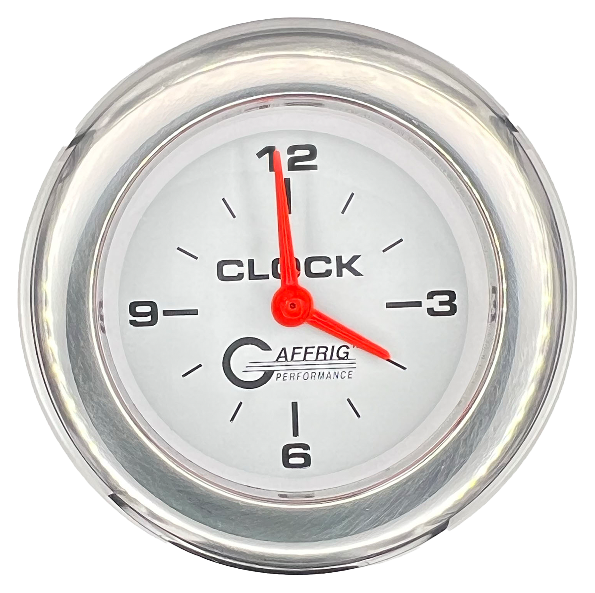 #5554 2 INCH ELECTRIC CLOCK WHITE Chrome / Step