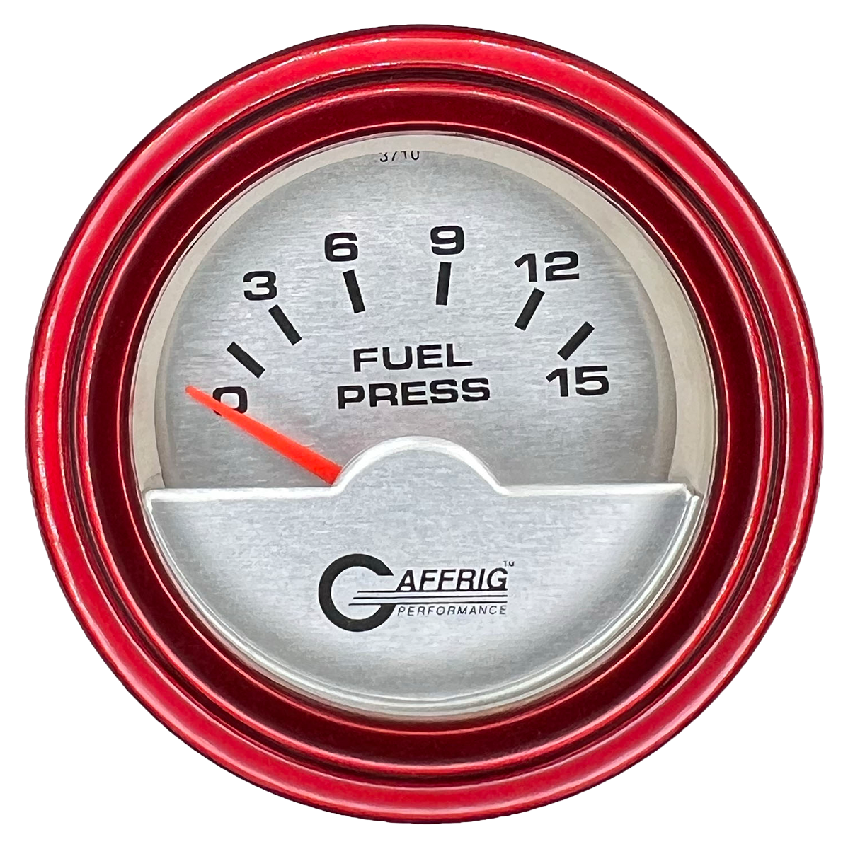 #5806 2 INCH ELECTRIC FUEL PRESS. 0-15 PSI PLATINUM Red / Step