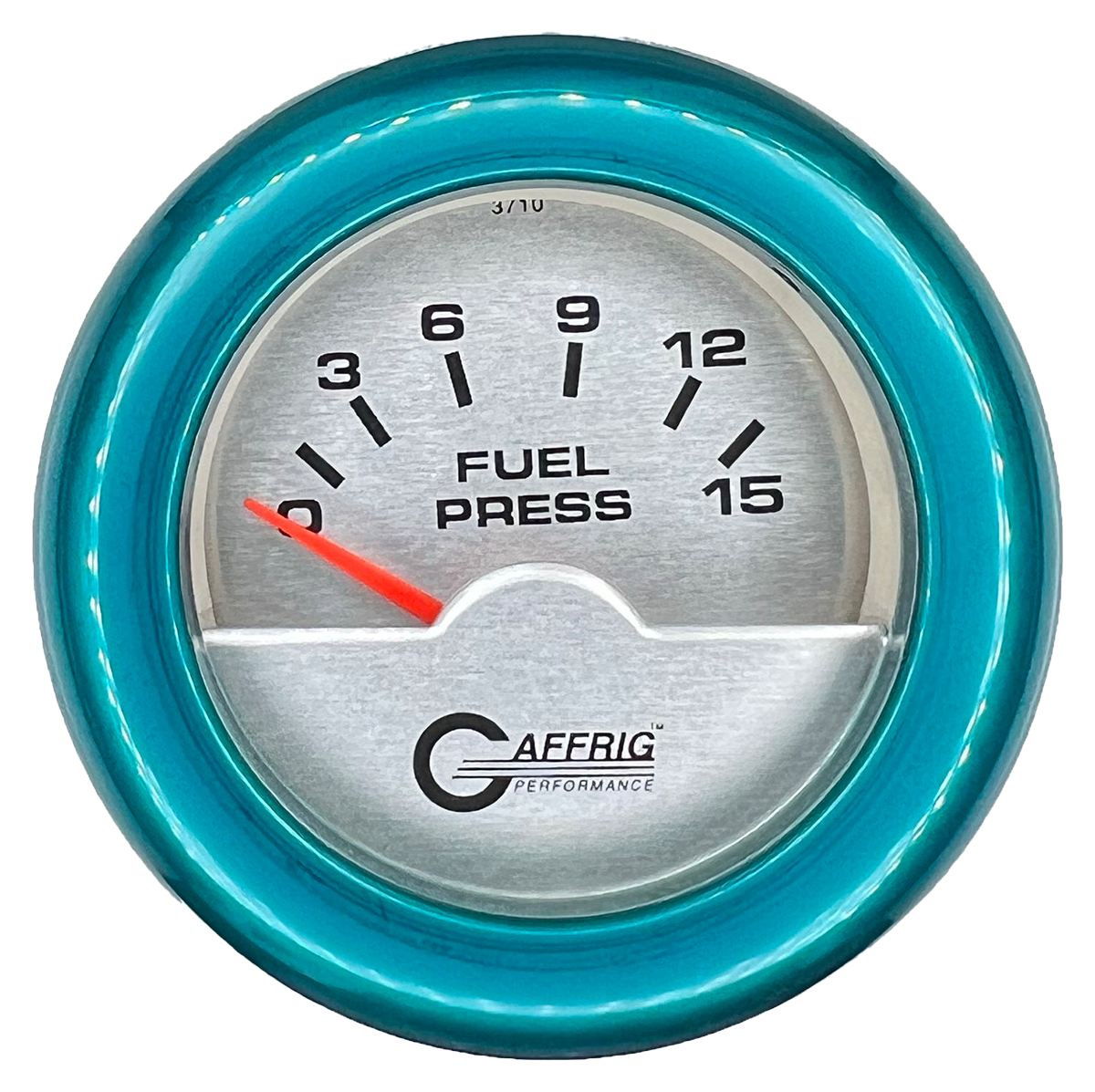 #5806 2 INCH ELECTRIC FUEL PRESS. 0-15 PSI PLATINUM Teal / Step