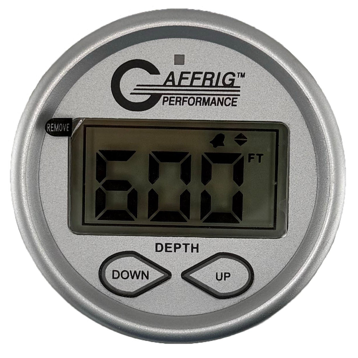 GAFFRIG PART #5807 2 INCH HIGH PERFORMANCE DIGITAL DEPTH SOUNDER MARINE BOAT GAUGE KIT-PLATINUM- W/ALARM AIR & WATER TEMP. AND TRANSDUCER